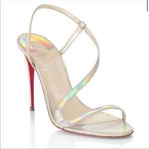 NEW Christian Louboutin Rosalie Psychic 100mm Platine Iridescent Heel sz 40